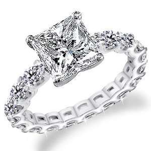   Diamond U Shaped Eternity Ring in 18k Gold 1.00 Carat GIA Certified