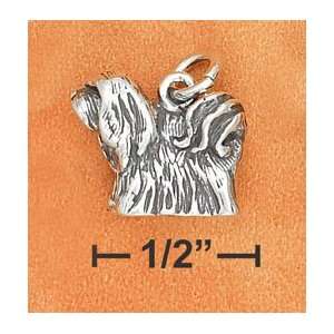  Sterling Silver 3d Antiqued Lhasa Apso Charm Arts, Crafts 
