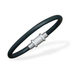   Black Rubber Bracelet with Stainless Steel Magnetic Clasp Jewelry