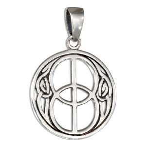  Sterling Silver Celtic Chalice Well Pendant. Jewelry