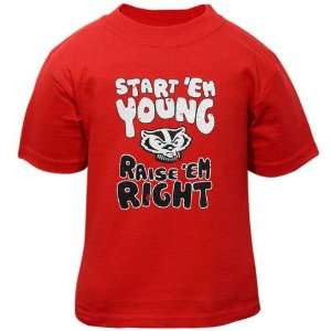   Badgers Toddler Start Em Young T Shirt   Cardinal
