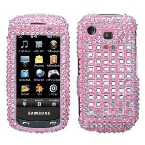  Pink Checker Diamante Protector Cover for Samsung A877 