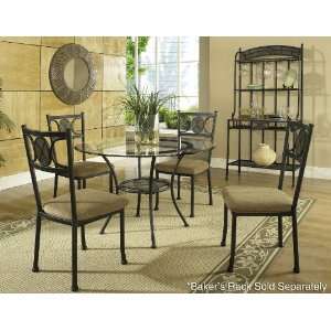   Silver Company Carolyn Glass Top Table Dining Room Set: Home & Kitchen