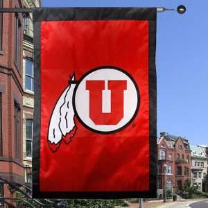   Utah Utes Red 28 x 44 Team Logo Applique Flag: Sports & Outdoors