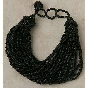    30 Strand Beaded Bracelet   Black: Curious Designs: Jewelry