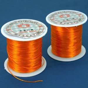  2 65Ft Orange Stretch Elastic Beading Cord 0.5mm 20M Arts 