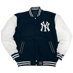  New York Yankees Wool/Leather Reversible Jacket: Sports 