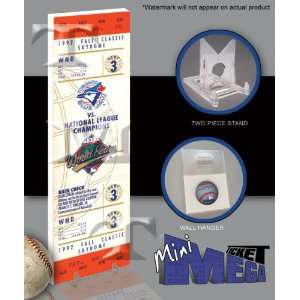  1992 World Series Mini Mega Ticket   Blue Jays Sports 