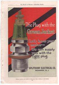   Spark Plug Advertisement Green Jacket ~ The Review of Reviews  