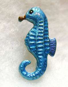Hand Painted Button Seahorse   Sea Life  