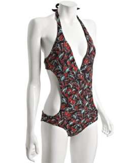 Rosa Cha abstract printed one piece halter swimsuit   up to 70 