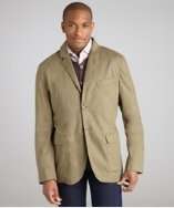 Brunello Cucinelli olive cotton 2 button blazer style# 319495501