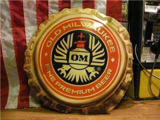   MILWAUKEE BEER BOTTLE CAP TIN SIGN IT DOESNT GET ANY BETTER THAN THIS
