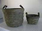 MINT LOT of 2 Longaberger Green Fruit & Booking Baskets WITH BOTH 