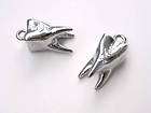 HOT Lot of 2 New TOOTH TEETH Silver Pendants Charms