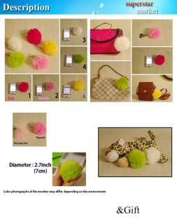 Real Rabbit fur Cell phone accessories Bag/key charm A1  