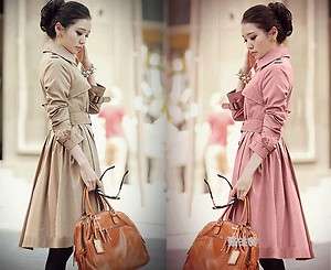 2012 Fashion Womens Double   breasted Trench Jacket /Coat  