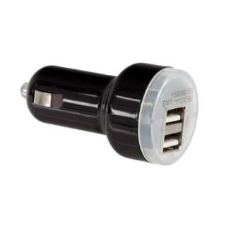 USB Dual Port Car Charger for Tablet, Cell Phone   2.1 Amp 5V   Blue 