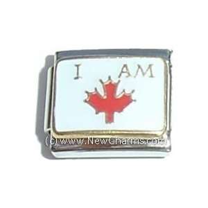  I Am Canadian Leaf Italian Charm Bracelet Jewelry Link 