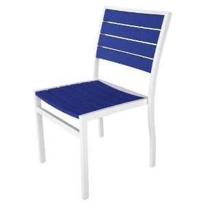  Polywood Euro Side Chair with Poly Wood in White / Pacific 