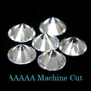 Beautiful Machine Cut AAAAA Grade 5MM Round White Sapphire CZ / Dia 