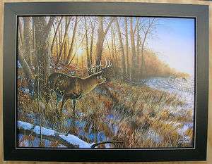   Deer Prints Antlers Buck Framed Country Picture Print Interior Home