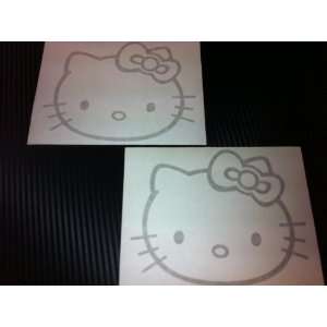  2 X Hello Kitty Racing Car Decal Sticker (New) Gold Size 