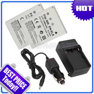  Battery + Charger for NIKON Coolpix S8 S51 S52 S52C S6 S7 S9  