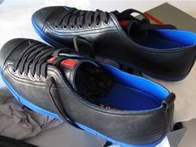 PRADA Mens Shoes Nappa Aviators, BLACK & BLUE, size 8  