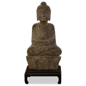  Stone Meditating Buddha Statue
