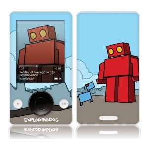   Zune  30GB  EXPLODINGDOG  Red Robot Skin: MP3 Players & Accessories