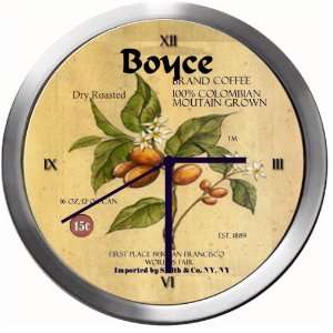  BOYCE 14 Inch Coffee Metal Clock Quartz Movement Kitchen 