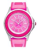 Juicy Couture Watch, Womens Rich Girl Pink Rubber Strap 41mm 1900872
