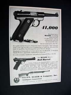 Ruger .22 22 Pistol & Mark I Bull Barrel 1966 print Ad  