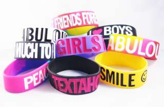 Brand New 1 Wide Silicone Bracelets With Assorted Sayings  