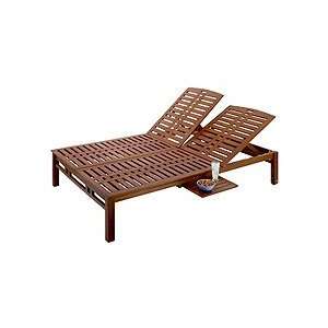  Kona Double Pool Lounger with Side Tray Patio, Lawn 
