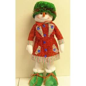   decoration Standing 20 red and green snowman girl: Home & Kitchen