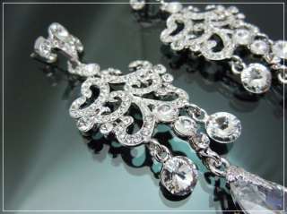 Swarovski Crystal Vintage Bridal Chandelier Earrings  