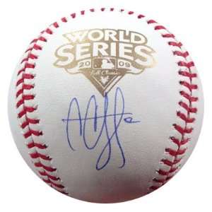  CC Sabathia Autographed 2009 World Series Baseball MLB 