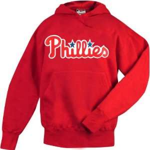   Phillies Classic Tackle Twill Red Hooded Sweatshirt: Sports & Outdoors