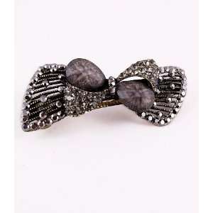  New Style Gold Color Hair Clip with Rhinesotne Black Color 