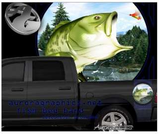 Large Mouth Bass fishing truck bed band decal graphic  