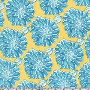  45 Wide Georgina Blossoms Boston Yellow Fabric By The 