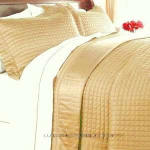  Hotel 400tc Egyptian Cotton Gold Quilt Coverlet Set Full 