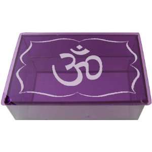  Art Glass Tarot Box Etched Om Purple (each): Home 