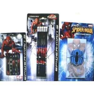   Eraser Tops, and Spider Man 2 Pack Sticky Notes * (Ships First Class