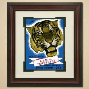  LSU Tigers vs. Tennesse Volunteers Framed Vintage Program 