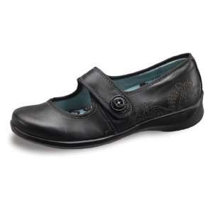  Aetrex Lucy Button Leather Mary Jane   Black   Womens 