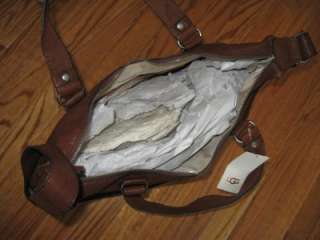 UGG® Australia Large Leather Satchel bag,Chestnut  