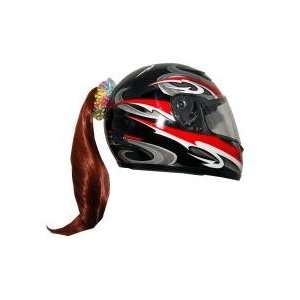  Natural Red Motorcycle Helmet Ponytail